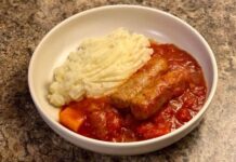 I made an easy one pot sausage casserole my family loves that took just 10 minutes to prep